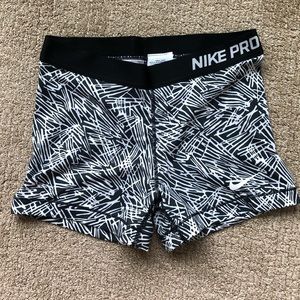 Black & White Nike Pro 3” Training Shorts